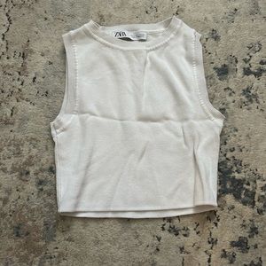 White Zara crop top
